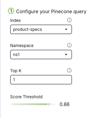 Pinecone query configuration